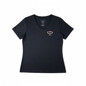 Kimes Ranch Black V Neck T Shirt Womens Medium Western Graphic Tee